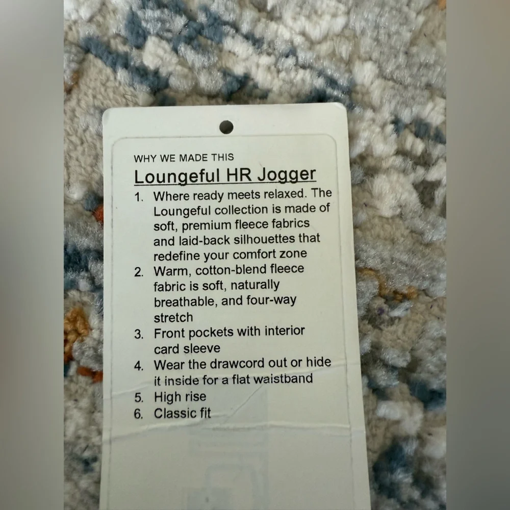 Lululemon Loungeful HR Fleece Jogger - High Rise - Size 6 - Black